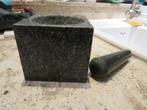 Vierkante vijzel met stamper van graniet, Ophalen of Verzenden