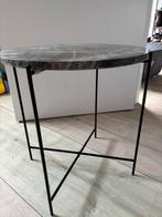 Groene Marmer Bijzettafel, Huis en Inrichting, Tafels | Bijzettafels, Ophalen, Minder dan 45 cm, Minder dan 55 cm, Metaal of Aluminium