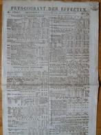 oeroude prijs-courant effecten uit 1822, Postzegels en Munten, Aandelen en Waardepapieren, 1920 tot 1950, Ophalen of Verzenden