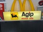Agip motor olie oude reclame lichtbak, Ophalen, Gebruikt, ., Lichtbak of (neon) lamp