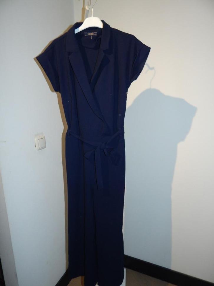 King Louie stylvolle jumpsuit diep donker blauw mt S, Kleding | Dames, Jumpsuits, Zo goed als nieuw, Maat 36 (S), Blauw, Verzenden