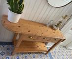 Grenen Sidetable met Uitklapbaar Blad, Huis en Inrichting, Tafels | Sidetables, Ophalen, Gebruikt, 100 tot 150 cm, Overige vormen