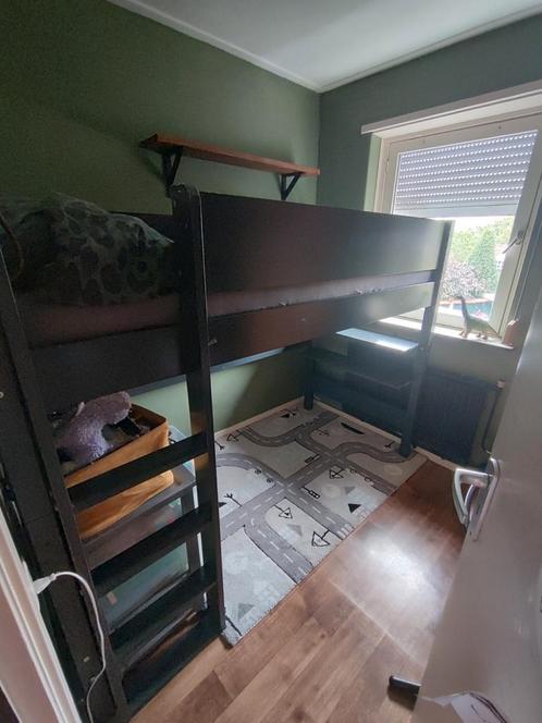 Leuke zwarte hoogslaper, Kinderen en Baby's, Kinderkamer | Stapelbedden en Hoogslapers, Gebruikt, Hoogslaper, Ophalen