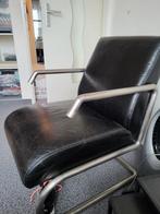 2 leren fauteuils, Huis en Inrichting, Ophalen, Gebruikt, 75 tot 100 cm, Metaal
