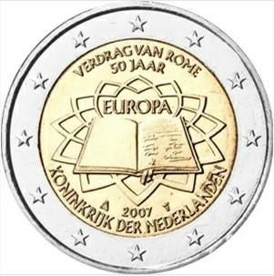 2 euro Nederland 2007 - Verdrag van Rome (UNC), Ophalen of Verzenden, Overige landen, 2 euro, Losse munt