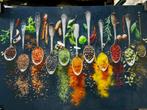 Glasschilderij 80x120cm spices, Ophalen of Verzenden