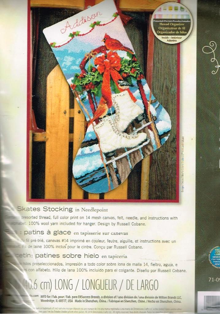 Cado koopje dimensions borduurpakket, ice skates stocking, Hobby en Vrije tijd, Borduren en Borduurmachines, Nieuw, Borduurpakket
