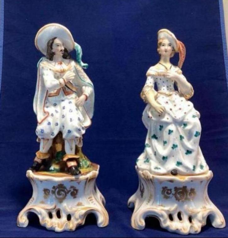 Antieke Franse porseleinen vieux PARIS beeldjes zeer mooi., Antiek en Kunst, Antiek | Porselein, Ophalen of Verzenden