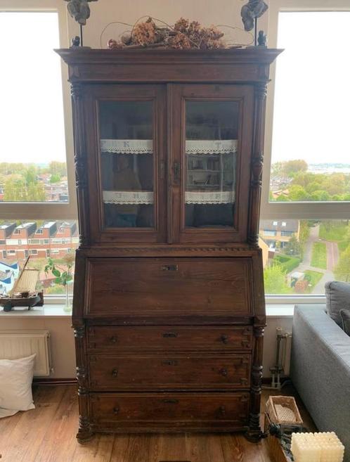 Kast antieke grenen secretaire schrijfbureau Buffetkast., Antiek en Kunst, Antiek | Meubels | Kasten, Ophalen of Verzenden