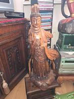 Houtgesneden Kwan Yin Beeld - 56 cm, Ophalen