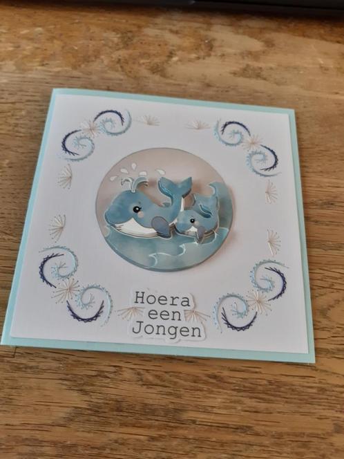 borduur-Hoera een jongen(39), Hobby en Vrije tijd, Kaarten | Zelfgemaakt, Nieuw, Overige thema's, Ophalen of Verzenden