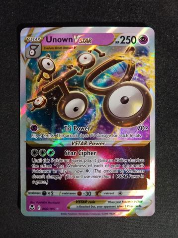 Pokemon Unown VSTAR 066/195 Silver Tempest Ultra Rare NM beschikbaar voor biedingen