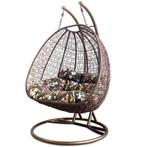 Rijoka Hangstoel Dubbel Eggy Bruin Twisted 2persoons, Ophalen, Zo goed als nieuw, Rotan