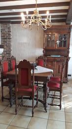 Antieke Mechelse eetkamer (kast, tafel en 6 stoelen), Antiek en Kunst, Antiek | Meubels | Stoelen en Banken, Ophalen
