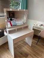 Kaptafel met spiegel en lampjes, Huis en Inrichting, Tafels | Kaptafels, Ophalen, Gebruikt, 100 tot 150 cm, 50 tot 100 cm