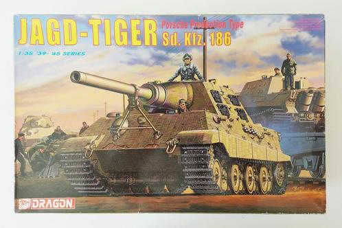 1:35 1/35 Dragon Sd.Kfz.186 Jagd-Tiger Porsche Production Ty, Hobby en Vrije tijd, Modelbouw | Auto's en Voertuigen, Zo goed als nieuw