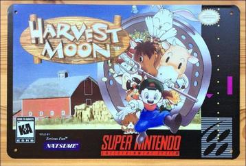 Metalen Wandbord HARVEST MOON SNES beschikbaar voor biedingen