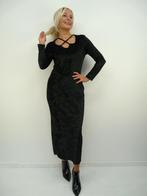 *Abfab Vintage Zwarte Velours Jurk 42*, Zwart, Maat 42/44 (L), Ophalen of Verzenden, Zo goed als nieuw
