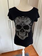 Dames T-shirt Doodskop Glitter - S/M - Nieuw, Zwart, Nieuw, Ophalen of Verzenden, Korte mouw