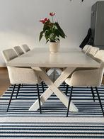 eettafel kleur wit/ creme van hout, Huis en Inrichting, Tafels | Eettafels, Ophalen, Gebruikt, 100 tot 150 cm, 200 cm of meer