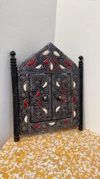 Marrokaans spiegeltje boho bohemian zwart antiek vintage, Ophalen of Verzenden, Rechthoekig, Minder dan 50 cm