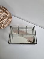 Glazen Theedoos / Sieradendoos met Spiegel., Ophalen of Verzenden, Zo goed als nieuw