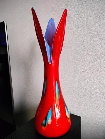 Frankrijk Darius Zarrin Stijl Vaas Rood Art Vintage 1980 beschikbaar voor biedingen