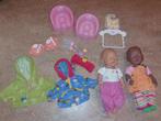 2x baby born poppen met assecoires bruin en witte pop, Ophalen of Verzenden, Gebruikt, Babypop