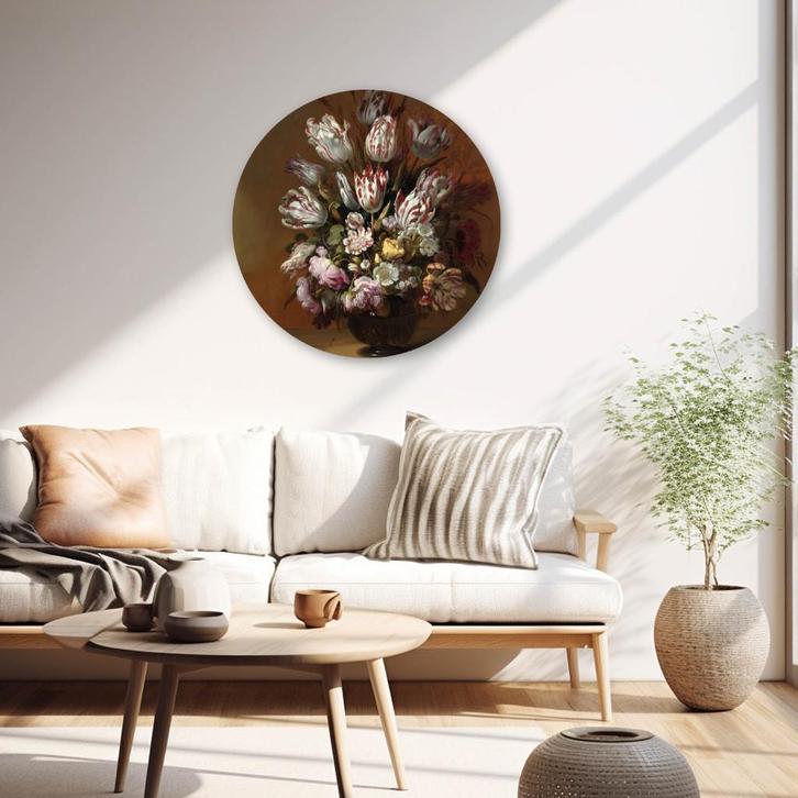 Muurcirkel Stilleven met bloemen - Hans Bollongier, Huis en Inrichting, Woonaccessoires | Wanddecoraties, Nieuw, Ophalen of Verzenden