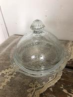 Brocante glazen botervloot, Antiek en Kunst, Ophalen of Verzenden