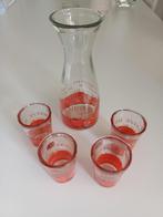Vintage limonade glaasjes met mooie karaf, Huis en Inrichting, Keuken | Servies, Glas of Glazen, Gebruikt, Ophalen of Verzenden