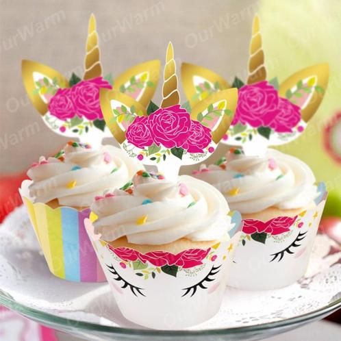 Diverse mooie Taartdecoraties EENHOORN/UNICORN vanaf € 4,95, Hobby en Vrije tijd, Taarten en Cupcakes maken, Nieuw, Versiering