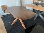 Tafel deens ovaal 200x100  noten blank houten matrix onder, Ophalen, 100 tot 150 cm, Vijf personen of meer, Ovaal