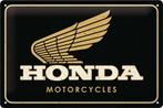 Honda Motorcycles zwart relief reclamebord van metaal deco, Ophalen of Verzenden, Nieuw, Auto's