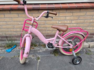 16 inch amigo kinderfiets roze met zijwieltjes beschikbaar voor biedingen