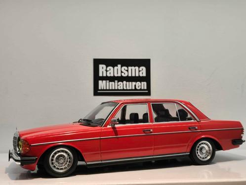 Mercedes-Benz 230E W123 - Verlaagd + Kroonkurken - 1:18, Hobby en Vrije tijd, Modelauto's | 1:18, Gebruikt, Ophalen of Verzenden