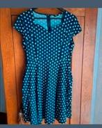 Marineblauwe jurk met stippen, Kleding | Dames, Jurken, Ophalen of Verzenden, Zo goed als nieuw, Maat 46/48 (XL) of groter, Zwart