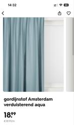 Nieuwe Hema Amsterdam 100% Verduisterende Gordijnen Aqua, Huis en Inrichting, Stoffering | Gordijnen en Lamellen, Ophalen, 100 tot 150 cm