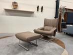 Als nieuw Rolf Benz 6500 Fauteuil met hocker Taupe Stoel, Huis en Inrichting, Fauteuils, 75 tot 100 cm, Ophalen of Verzenden, Zo goed als nieuw