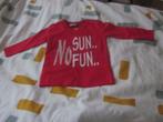 Nieuw rood/wit shirtje No Sun.. No Fun.. Baby Blue maat 68, Kinderen en Baby's, Babykleding | Maat 68, Nieuw, Shirtje of Longsleeve