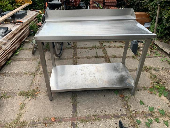 RVS Aan- en Afvoertafel Horeca, Huis en Inrichting, Woonaccessoires | Prullenbakken, Gebruikt, Ophalen of Verzenden