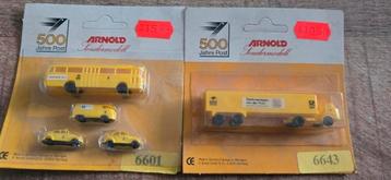 Arnold 6601/6643 set auto's 500 Jahre Post nieuw in blister beschikbaar voor biedingen