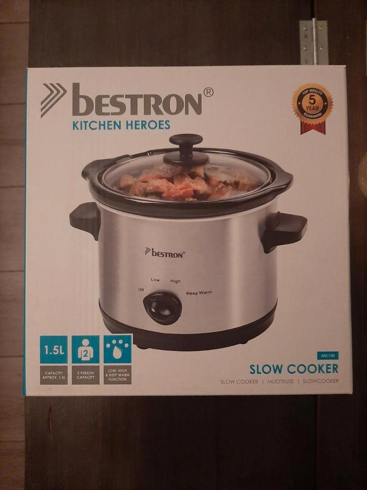 Bestron Slowcooker 1,5L - Nieuw in Doos!, Witgoed en Apparatuur, Slowcookers, Nieuw, Vaatwasmachinebestendig, Ophalen of Verzenden