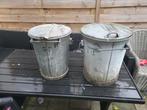 Vintage metalen vuilnisbakken - set van 2, Huis en Inrichting, Woonaccessoires | Prullenbakken, Gebruikt, 40 liter of meer, Ophalen of Verzenden