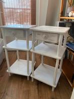Witte nachtkastjes bohemian/ibiza 2stuks, Huis en Inrichting, Slaapkamer | Nachtkastjes, Ophalen, Minder dan 45 cm, Zo goed als nieuw
