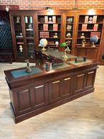 Engels hoek bureau groen leer inleg mahoniehout, Ophalen, Casa Padrino, Info@chesterfieldjunkie.nl, Gosem engelsstraat 7