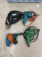 4 oude boormachines Hitachi-Metabo-Bosch, Doe-het-zelf en Verbouw, Gereedschap | Boormachines, Ophalen of Verzenden, Gebruikt
