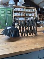 Schaarlamp, emaille lamp zwart, muurlamp, wandlamp, Huis en Inrichting, Lampen | Wandlampen, Ophalen, Zo goed als nieuw, Metaal