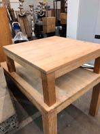 Salontafel 90 x 90 cm, H 45, Massief Teakhout, onbehandeld, 50 tot 100 cm, Ophalen of Verzenden, Zo goed als nieuw, Minder dan 50 cm
