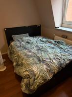 BED 140CM ZONDER MATRAS, Huis en Inrichting, Slaapkamer | Bedden, Ophalen, Zwart, Tweepersoons, 140 cm